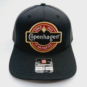 Copenhagen Patch Black Mesh Snapback Richardson 112 Trucker Hat